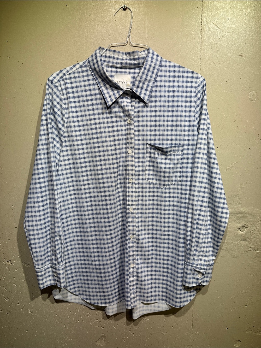 Lysse Blue and White Gingham Button-Down Shirt